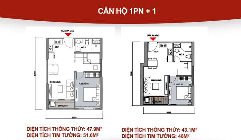 Thiết kế căn 1 phòng ngủ Vinhomes Phước Vĩnh Tây