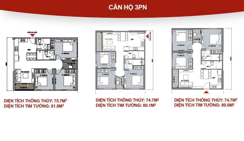 Thiết kế căn 3 phòng ngủ Vinhomes Phước Vĩnh Tây